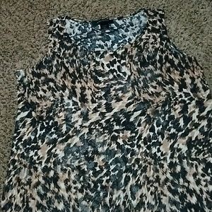 Leopard print shimmer tank top